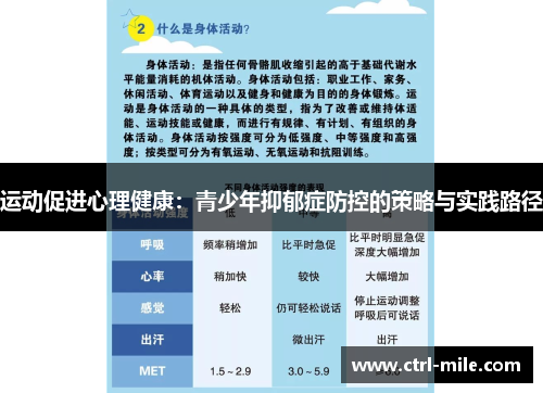 运动促进心理健康：青少年抑郁症防控的策略与实践路径